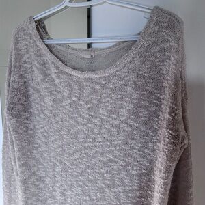Garage Crew Neck Knit Sweater with Relaxed Fit in Cream/Beige